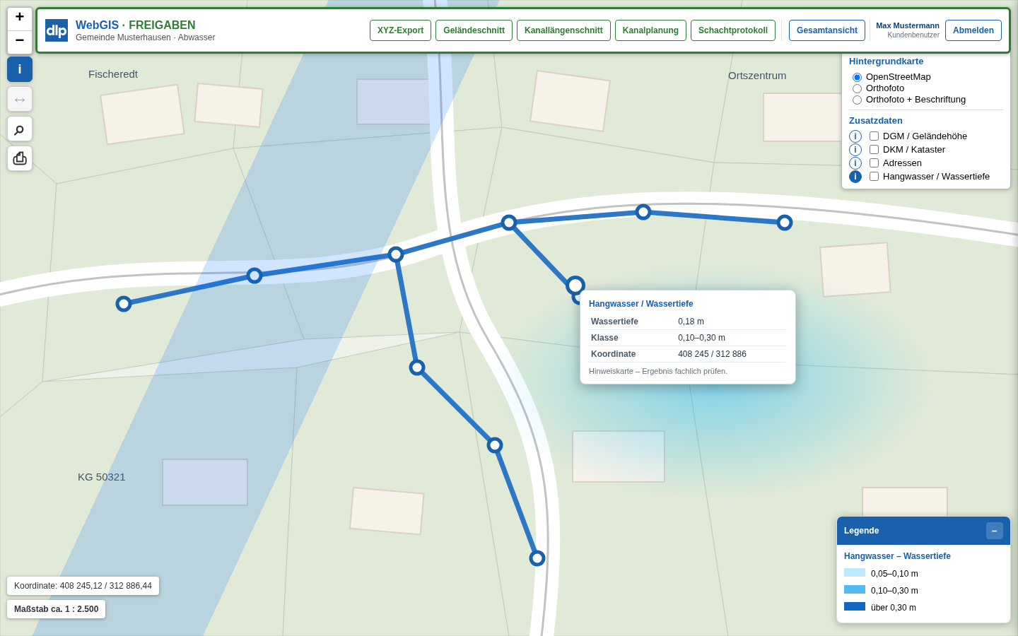 Hangwasser und Geodatenabfrage